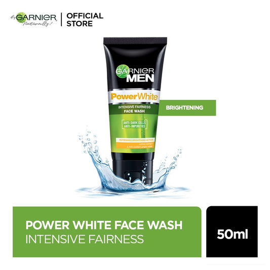 Garnier Men Power White Anti Dark Cell Fairness Face Wash 50 ml - Lahore Basket