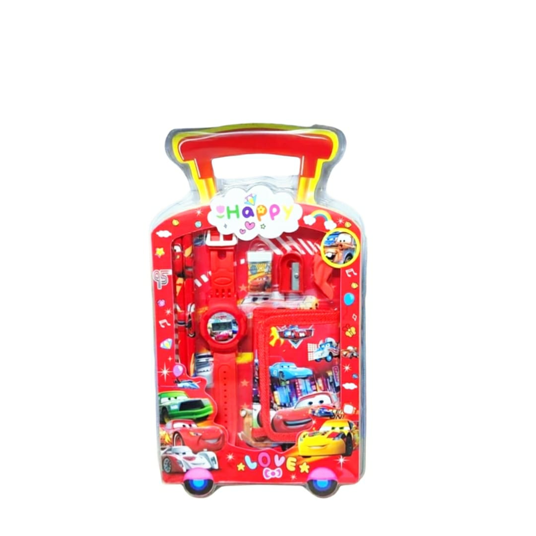 Gift Pack Stationery Set (Watch, Pencil, Sharpener, Wallet, Eraser) - Lahore Basket