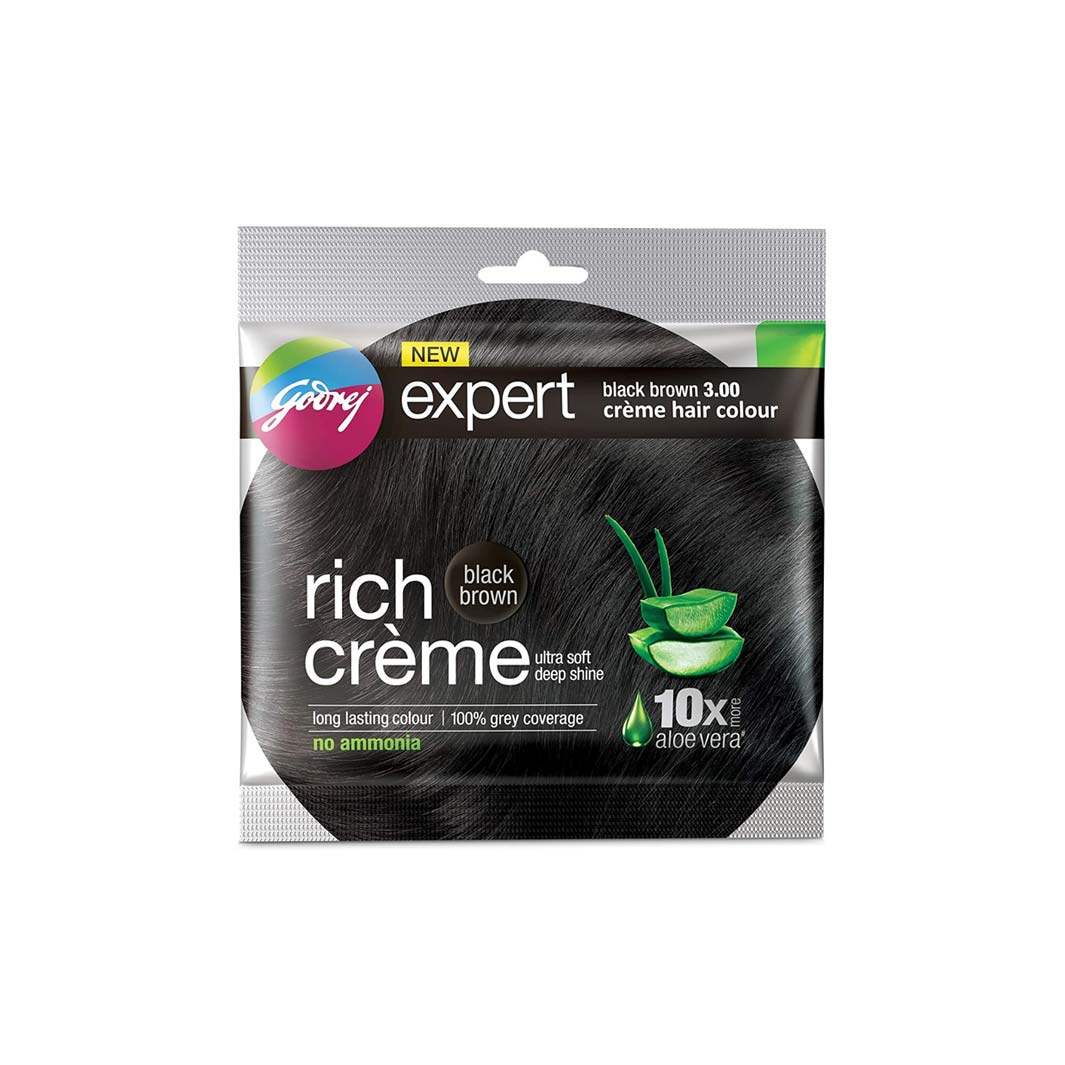 Godrej Rich Creme Hair Color Black Brown 3 - Lahore Basket