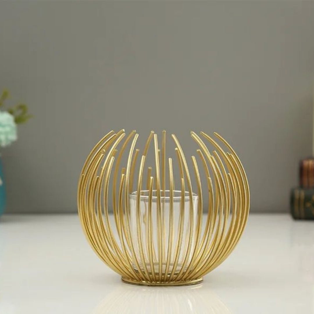 Golden Globe Inside Candle Holder Medium - Lahore Basket