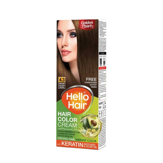 Golden Pearl Hello Hair 4.3 Medium Golden Brown Hair Color - Lahore Basket