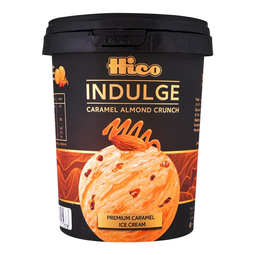 Hico Indulge Caramel Almond Ice Cream 500 ml - Lahore Basket