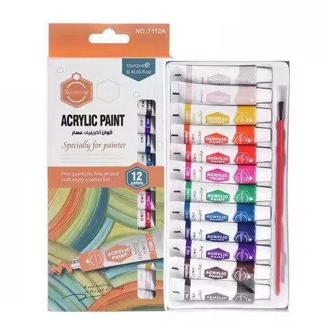 Keep Smiling Acrylic Paint 12 Colors - Lahore Basket