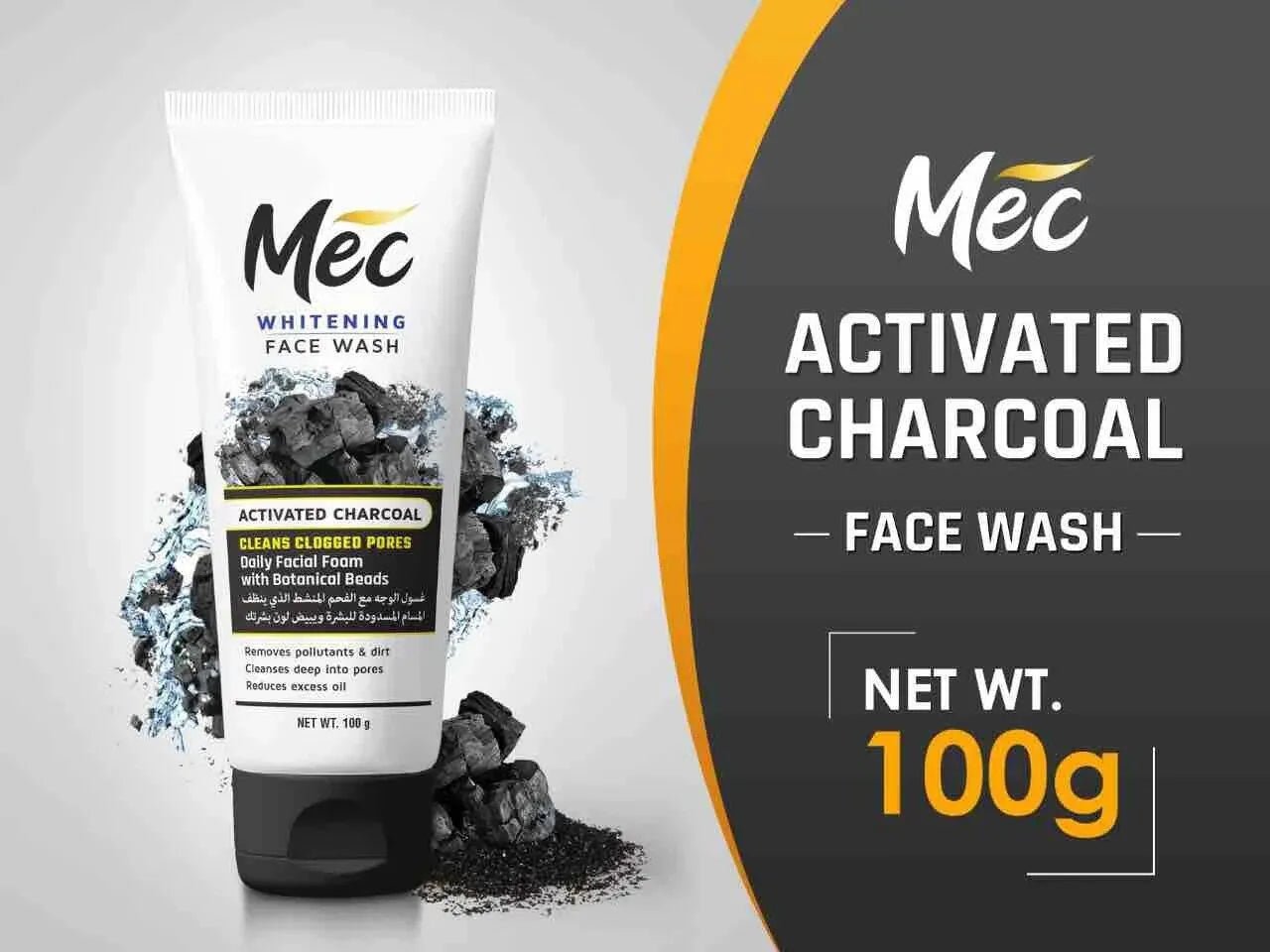 MEC Activated Charcoal Cleansing Face Wash 100 gm - Lahore Basket