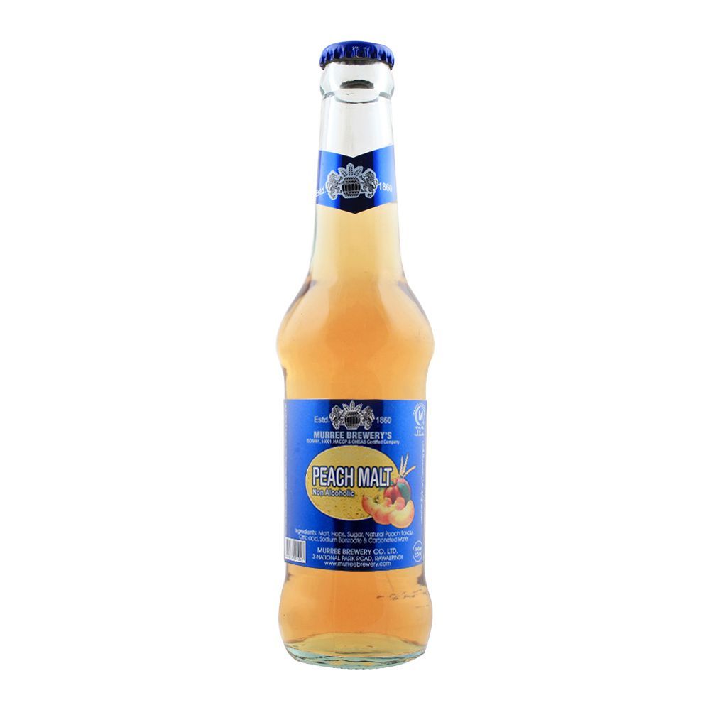 Murree Brewery Peach Malt Non Alcoholic Glass Bottle 250 ml - Lahore Basket