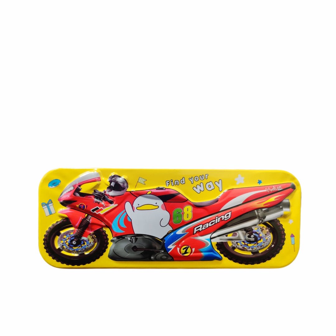 Pencil Box With Bike Theme - Lahore Basket