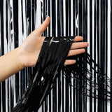 Premium Quality Backdrop Foil Fringe Curtains Black - Lahore Basket