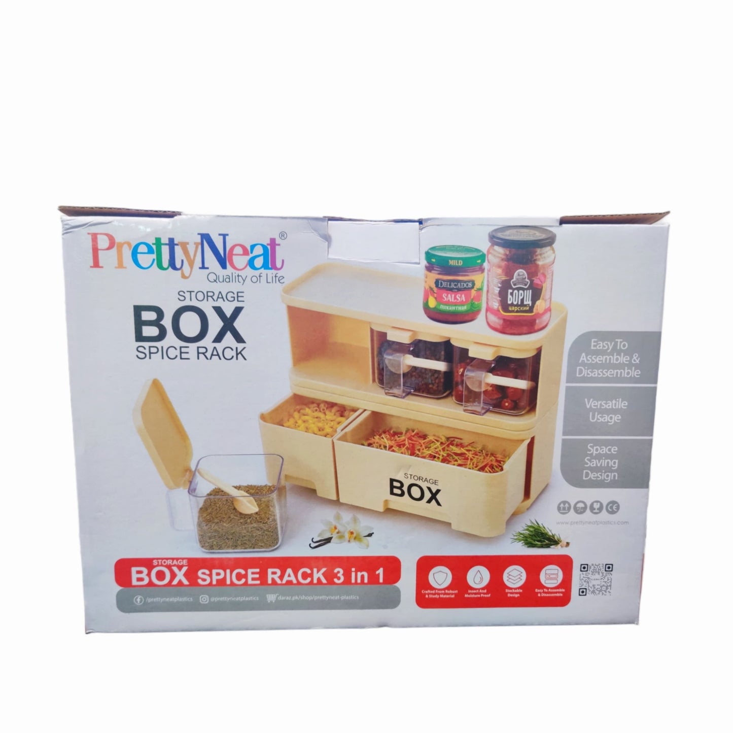 Pretty Neat Storage Box Spice Rack 3 in 1 - Lahore Basket