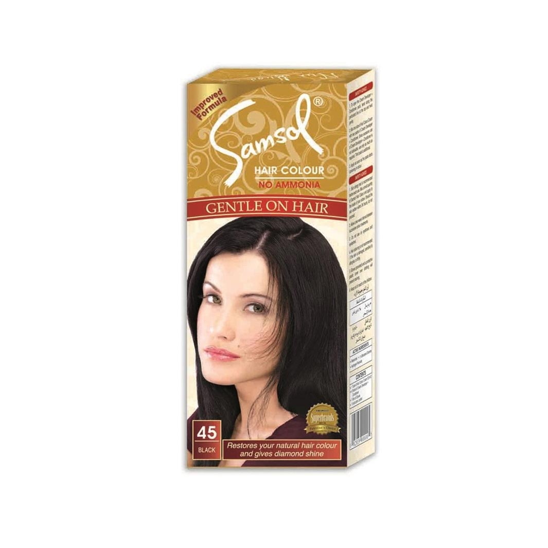 Samsol Hair Color No Ammonia 45 Black – Lahore Basket