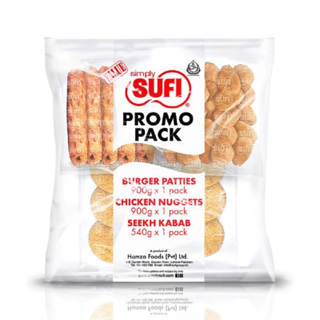 Sufi Chicken Promo Pack  3 In 1 (Burger Patties, Nuggets, Seekh Kabab)
