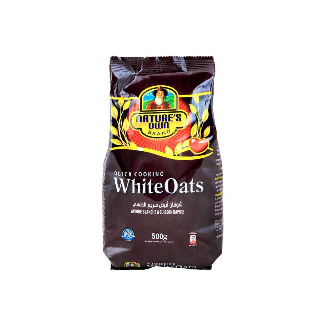 Nature's Own Brand White Oats, Quick Cooking, 500 gm Pouch