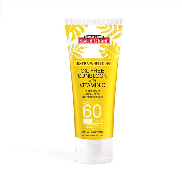 Saeed Ghani Oil Free Sunblock SPF 60 with Vitamin C 60 ml
