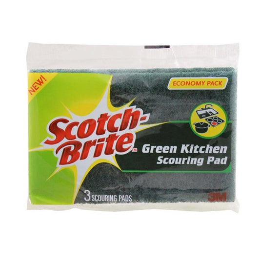 Scotch Brite Green Kitchen Scouring Pad Economy Pack, 3-Pack