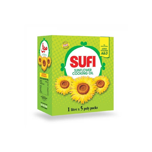 Sufi Sunflower Cooking Oil 1 x 5 Ltr Carton